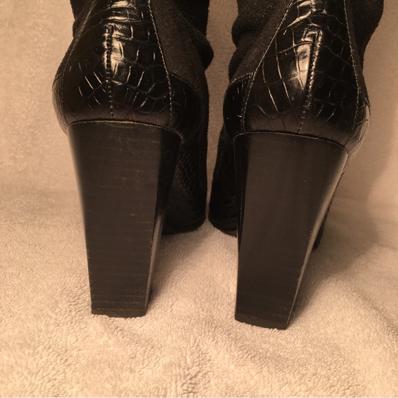 DONALD J. PLINER Boots DISTRESSED SUEDE Black - Sz 8.5 M Made in SPAIN - Picture 15 of 16